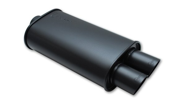 Silenciador ovalado negro plano STREETPOWER con puntas dobles D.int. de entrada 3.0" (76,2mm) (1149)