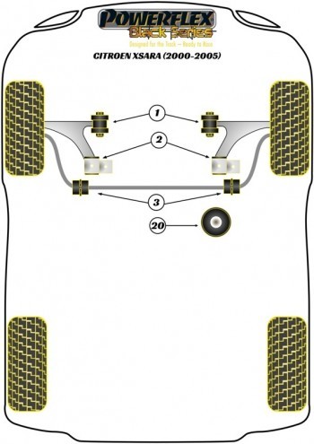 Silentblock del soporte del motor trasero inferior para Citroen Xsara (PFF50-306BLK) 1ud