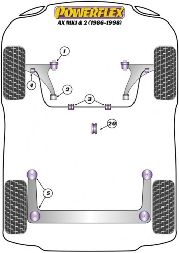 Silentblock trasero del trapecio delantero para Citroen AX  (PFF12-102) 2ud