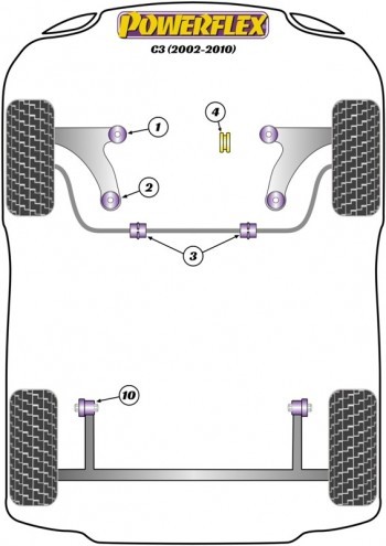 Silentblocks del puente trasero para Citroen C3 (PFR12-210) 2ud