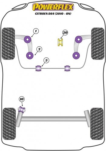 Silentblock del soporte del motor trasero inferior para Citroen DS4 (PFF50-306) 1ud