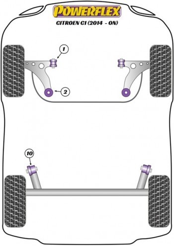 Silentblock trasero del trapecio delantero para Citroen C1 (PFF12-702)