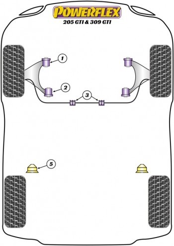 Silentblock de la barra estabilizadora 23 mm para Peugeot 205 GTI (PFF50-215-23) 2ud