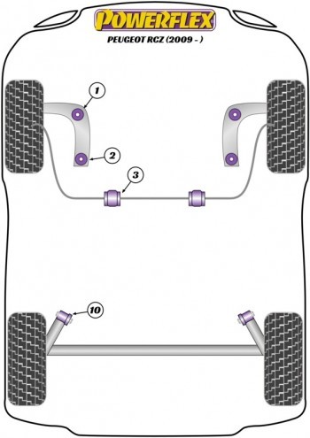 Silentblock de la barra estabilizadora delantera 25 mm para Peugeot RCZ (PFF50-603-25) 2ud