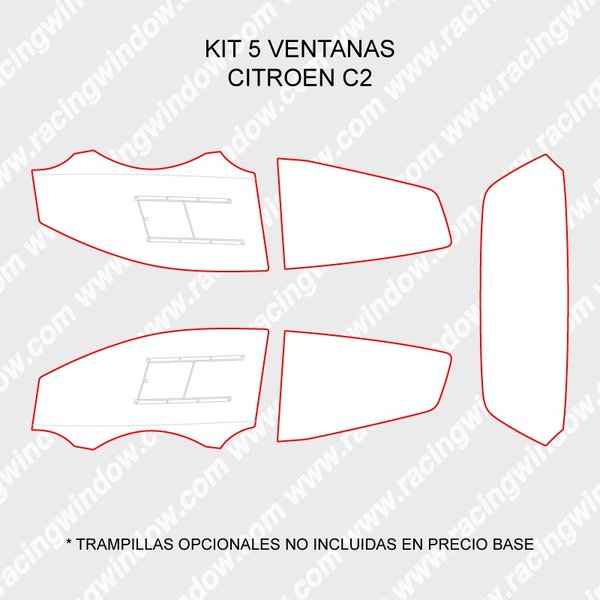 Kit Completo Lunas CITROEN C2 3 PUERTAS