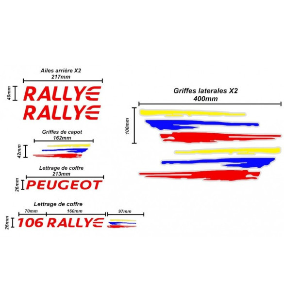 Kit pegatinas 106 Rallye Fase 2